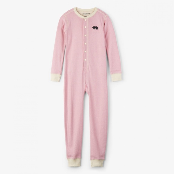 Little Blue House Pyjamas Pink Bear Bum Union Suit - Picture 1 of 2
